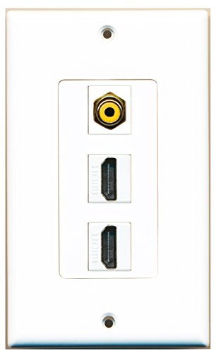 RiteAV - 2 Port HDMI 1 RCA Yellow Wall Plate Decorative