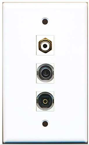 RiteAV - 1 Port RCA White and 1 Port Toslink and 1 Port 3.5mm Wall Plate