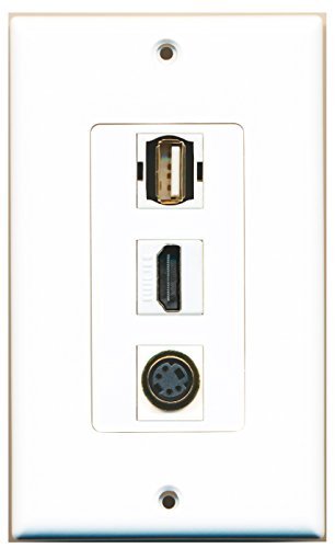 RiteAV - 1 Port HDMI and 1 Port USB A-A and 1 Port S-Video Decorative Wall Plate