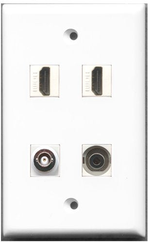 RiteAV - 2 Port HDMI 1 Port 3.5mm 1 Port BNC Wall Plate