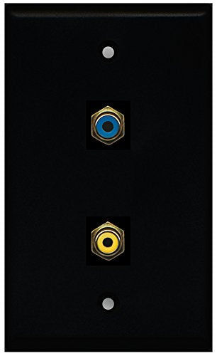 RiteAV - Black 1 Port RCA Yellow 1 Port RCA Blue Wall Plate