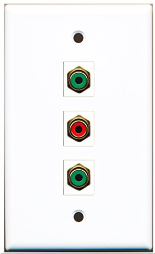 RiteAV - 1 Port RCA Red 2 Port RCA Green Wall Plate
