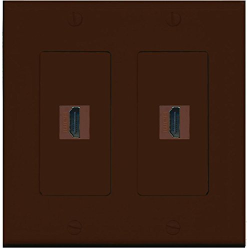 RiteAV - 2 Port HDMI - Dual Gang Wall Plate - Brown