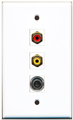 RiteAV - 1 Port RCA Red and 1 Port RCA Yellow and 1 Port 3.5mm Wall Plate