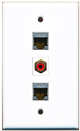 RiteAV - 1 Port RCA Red 2 Port Shielded Cat6 Ethernet Wall Plate