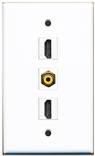 RiteAV - 2 Port HDMI and 1 Port RCA Yellow Wall Plate