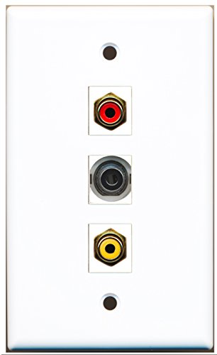 RiteAV - 1 Port RCA Red and 1 Port RCA Yellow and 1 Port 3.5mm Wall Plate