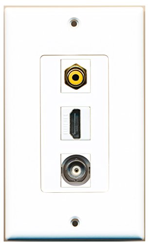 RiteAV - 1 Port HDMI and 1 Port RCA Yellow and 1 Port BNC Decorative Wall Plate