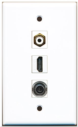 RiteAV - 1 Port HDMI and 1 Port RCA White and 1 Port 3.5mm Wall Plate