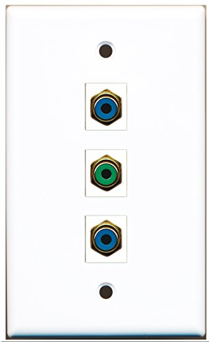 RiteAV - 1 Port RCA Green 2 Port RCA Blue Wall Plate