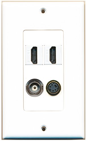 RiteAV - 2 Port HDMI 1 Port S-Video 1 Port BNC Wall Plate Decorative