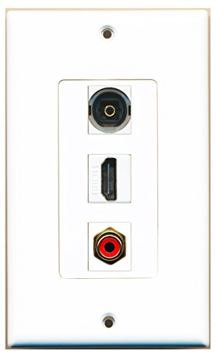 RiteAV - 1 Port HDMI 1 RCA Red 1 Toslink Wall Plate Decorative