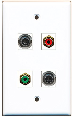 RiteAV - 1 Port RCA Red 1 Port RCA Green 2 Port 3.5mm Wall Plate