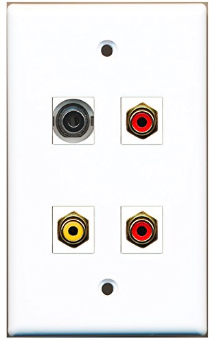 RiteAV - 2 Port RCA Red 1 Port RCA Yellow 1 Port 3.5mm Wall Plate