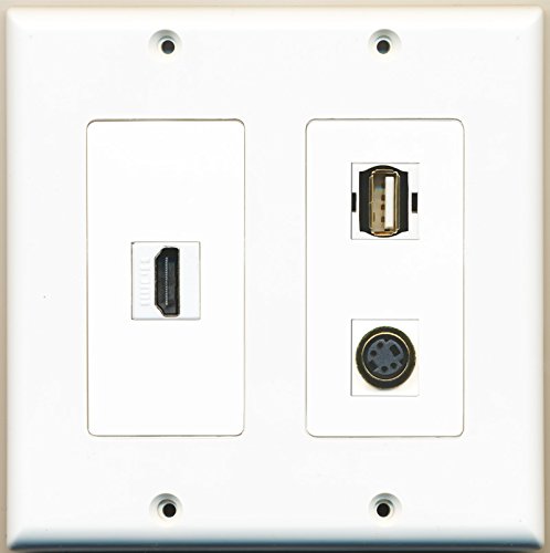 RiteAV - 1 Port HDMI 1 Port USB A-A 1 Port S-Video - 2 Gang Wall Plate