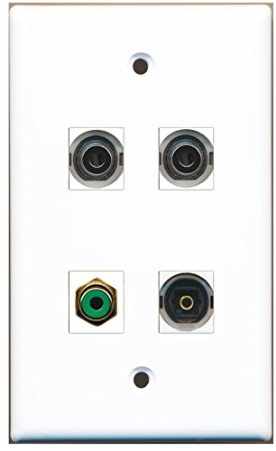 RiteAV - 1 Port RCA Green 1 Port Toslink 2 Port 3.5mm Wall Plate