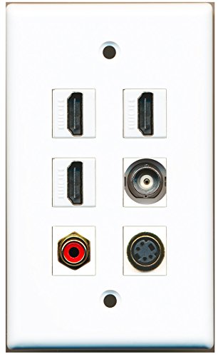 RiteAV - 3 HDMI 1 Port RCA Red 1 Port S-Video 1 Port BNC Wall Plate