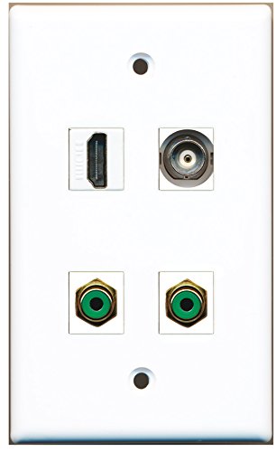 RiteAV - 1 Port HDMI 2 Port RCA Green 1 Port BNC Wall Plate