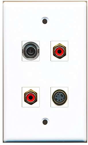 RiteAV - 2 Port RCA Red 1 Port S-Video 1 Port 3.5mm Wall Plate