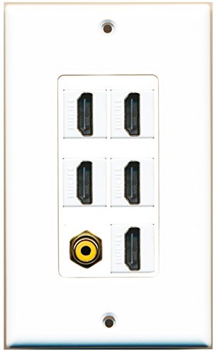 RiteAV - 5 Port HDMI 1 RCA Yellow Wall Plate Decorative
