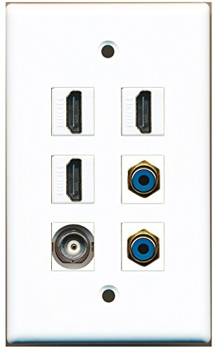 RiteAV - 3 HDMI 2 Port RCA Blue 1 Port BNC Wall Plate