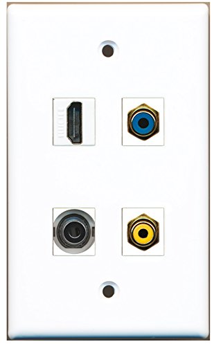 RiteAV - 1 Port HDMI 1 Port RCA Yellow 1 Port RCA Blue 1 Port 3.5mm Wall Plate
