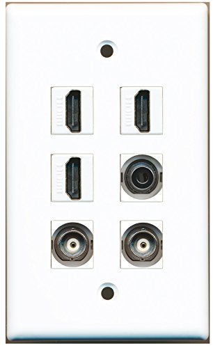 RiteAV - 3 HDMI 1 Port 3.5mm 2 Port BNC Wall Plate