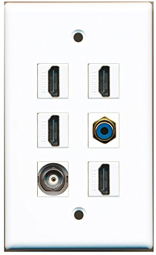 RiteAV - 4 HDMI 1 Port RCA Blue 1 Port BNC Wall Plate