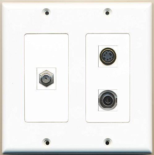 RiteAV - 1 Port Coax Cable TV- F-Type 1 Port S-Video 1 Port 3.5mm - 2 Gang Wall Plate