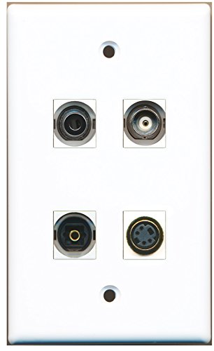 RiteAV - 1 Port S-Video 1 Port Toslink 1 Port 3.5mm 1 Port BNC Wall Plate