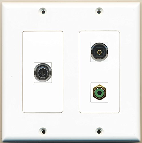RiteAV - 1 Port RCA Green 1 Port Toslink 1 Port 3.5mm - 2 Gang Wall Plate