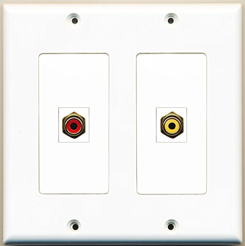 RiteAV - 1 Port RCA Red 1 Port RCA Yellow - Dual Gang Wall Plate
