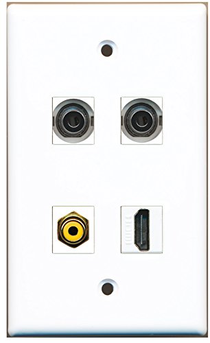 RiteAV - 1 Port HDMI 1 Port RCA Yellow 2 Port 3.5mm Wall Plate