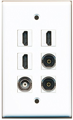 RiteAV - 3 HDMI 2 Port Toslink 1 Port BNC Wall Plate