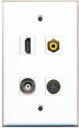 RiteAV - 1 Port HDMI 1 Port RCA Yellow 1 Port S-Video 1 Port BNC Wall Plate