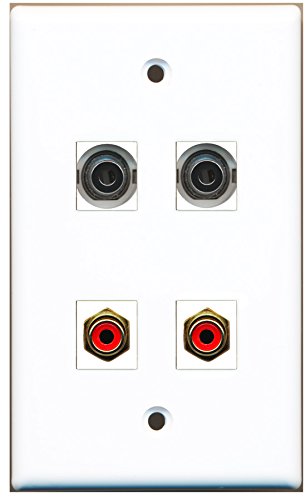 RiteAV - 2 Port RCA Red 2 Port 3.5mm Wall Plate