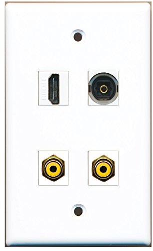 RiteAV - 1 Port HDMI 2 Port RCA Yellow 1 Port Toslink Wall Plate