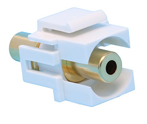 RiteAV 3.5mm Gold Keystone Jack Coupler White Female/Female