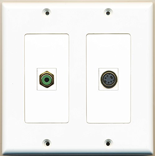RiteAV - 1 Port RCA Green 1 Port S-Video - Dual Gang Wall Plate