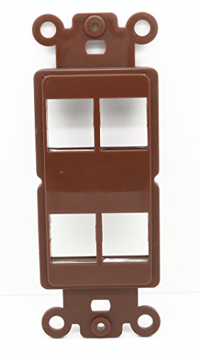 RiteAV Brown Blank 4 Port Modular Insert for Keystone Jacks
