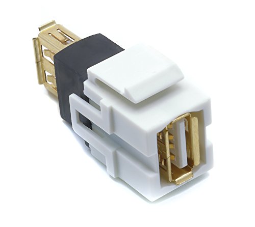 RiteAV White USB 2.0 Keystone Jack A-A Female to Female