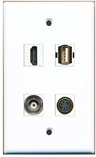 RiteAV - 1 Port HDMI 1 Port USB A-A 1 Port S-Video 1 Port BNC Wall Plate