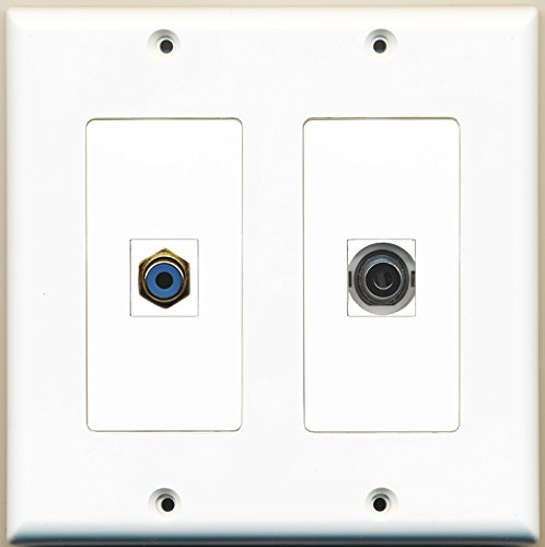 RiteAV - 1 Port RCA Blue 1 Port 3.5mm - Dual Gang Wall Plate