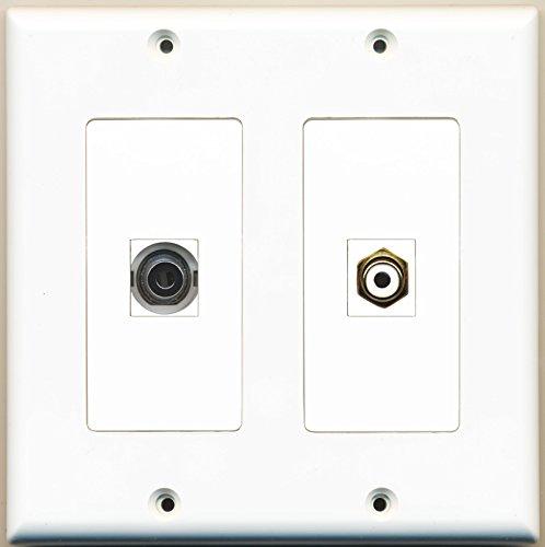 RiteAV - 1 Port RCA White 1 Port 3.5mm - Dual Gang Wall Plate