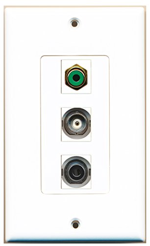 RiteAV - 1 Port RCA Green and 1 Port 3.5mm and 1 Port BNC Decorative Wall Plate Decorative