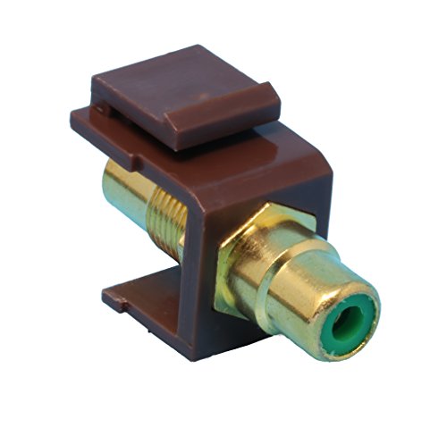 RiteAV RCA Green Keystone Coupler Brown Female/Female