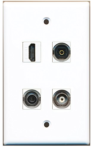 RiteAV - 1 Port HDMI 1 Port Toslink 1 Port 3.5mm 1 Port BNC Wall Plate