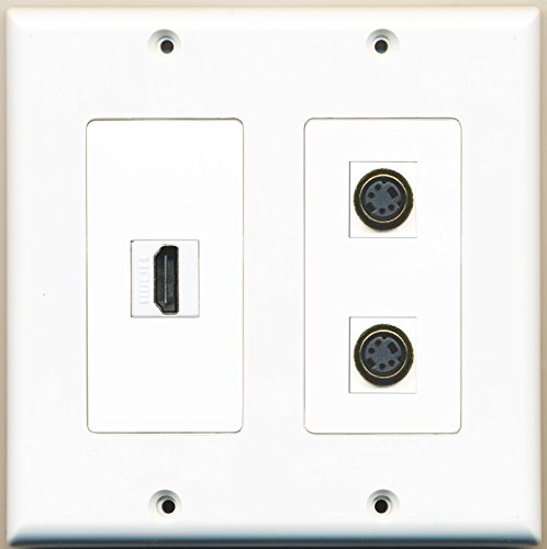 RiteAV - 1 Port HDMI 2 Port S-Video - 2 Gang Wall Plate