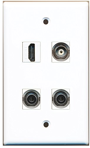RiteAV - 1 Port HDMI 2 Port 3.5mm 1 Port BNC Wall Plate