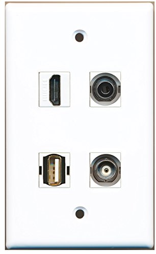 RiteAV - 1 Port HDMI 1 Port USB A-A 1 Port 3.5mm 1 Port BNC Wall Plate